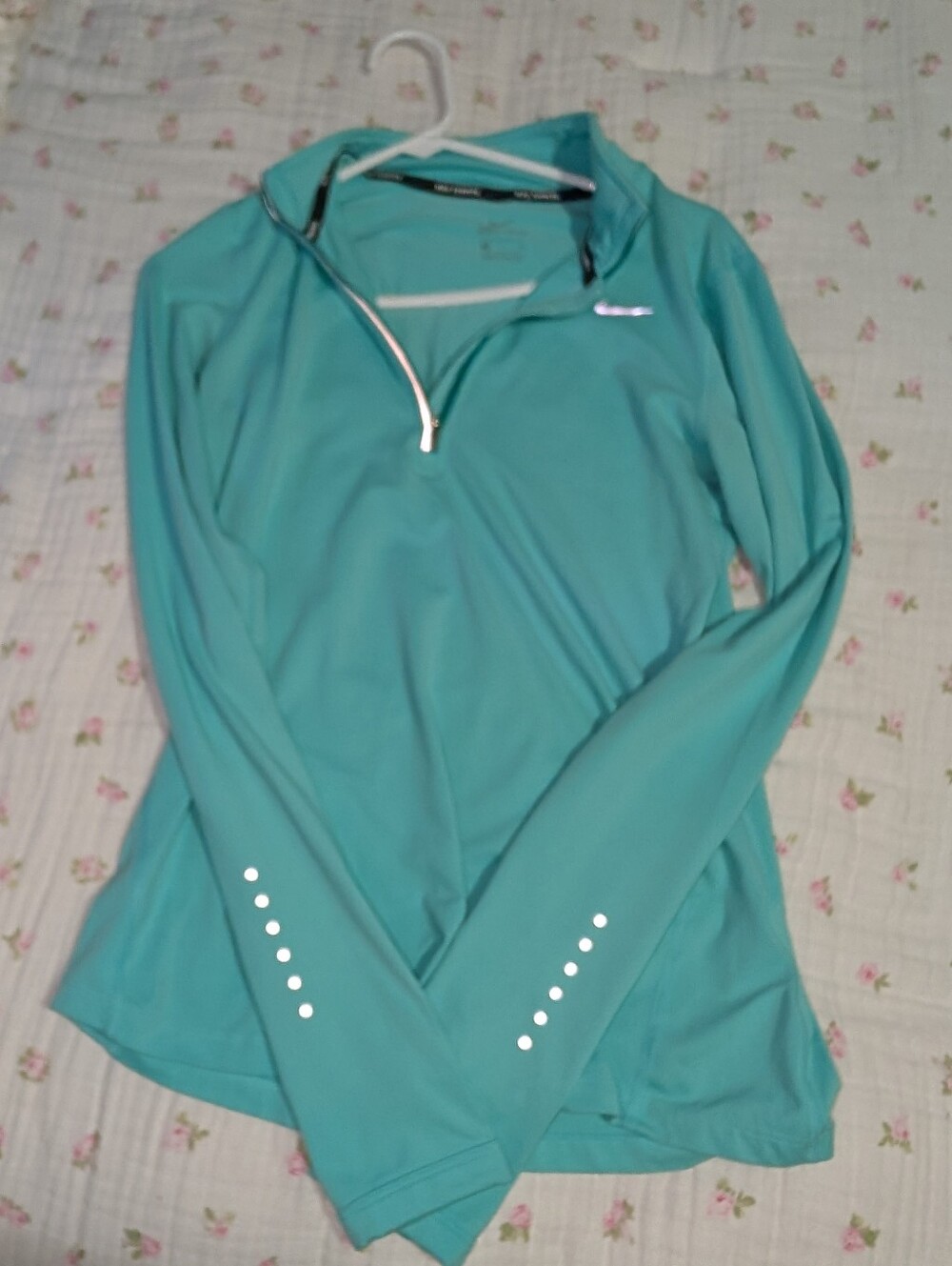 Nike Teal Quarter-Zip Dri-FIT Long Sleeve Pullover Women's S